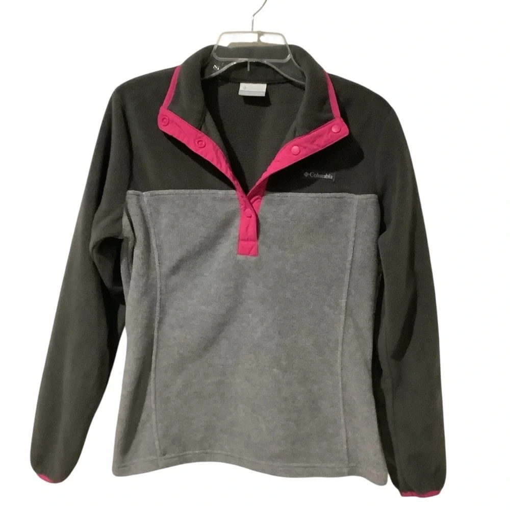 Columbia Women's Charcoal and Magenta Fleece Shell Jacket.